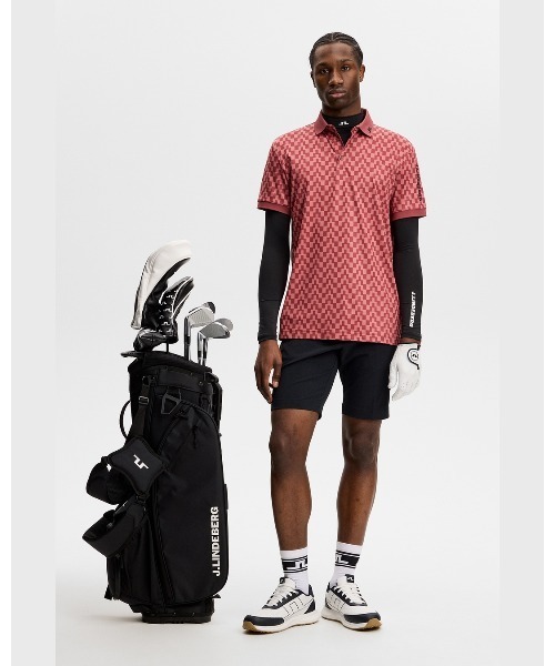 ポロシャツ 「J.LINDEBERG/GOLF」 半袖ポロシャツ プリント柄 Tour Tech Print Polo メンズ