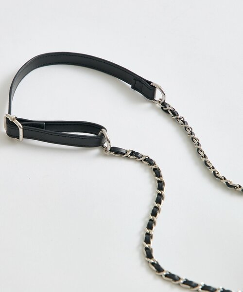 Belle Charmeキルティング バニティ ショルダーバッグ ブラック Belle Charme ショルダーバッグ バッグ 「Belle Charme」Glitter Logo
