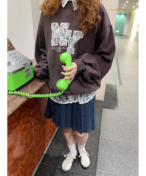 「WC」 スウェットカットソー FREE ブラウン レディース_画像7