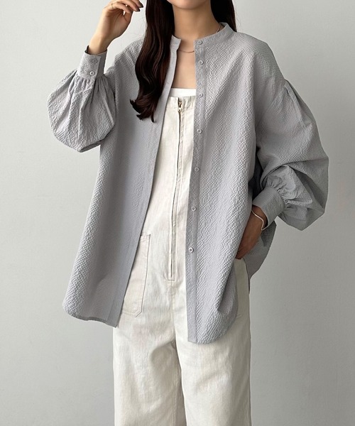 「callautia」 長袖ブラウス LARGE ライトグレー レディース_画像3