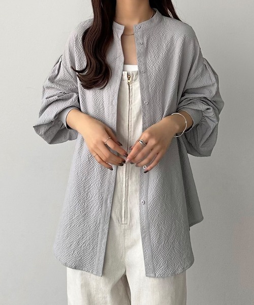 「callautia」 長袖ブラウス LARGE ライトグレー レディース_画像5