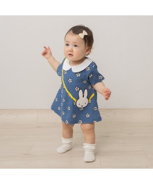 Miffy（ミッフィー） ベビー服 ロンパース 半袖ロンパース 総柄 