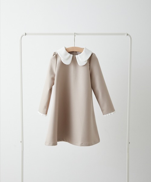 「riziere」 「KIDS」長袖ワンピース 150 ベージュ キッズ_画像2