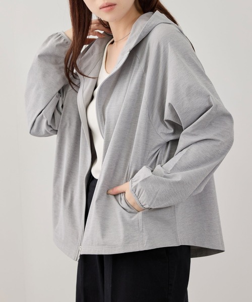NAVY uvカット パーカー 「SARARI /サラリ」 天竺 UVカット ジップ