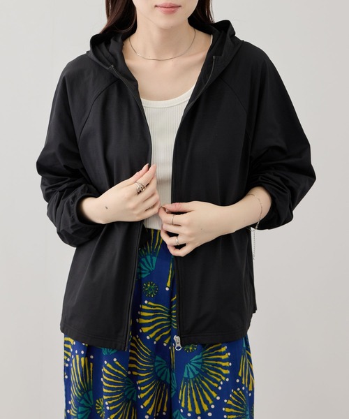 NAVY uvカット パーカー 「SARARI /サラリ」 天竺 UVカット ジップ