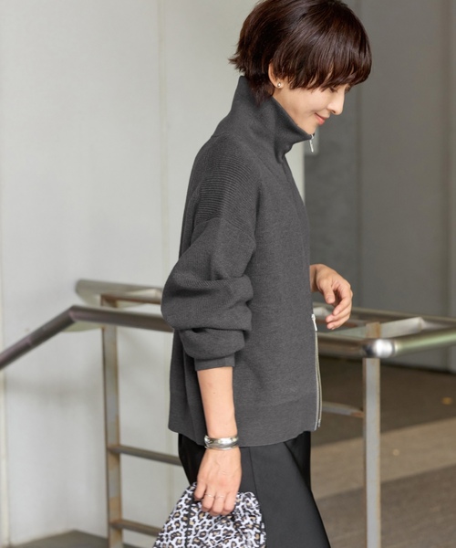 「JOURNAL STANDARD relume」 ニットカーディガン FREE チャコールグレー レディース