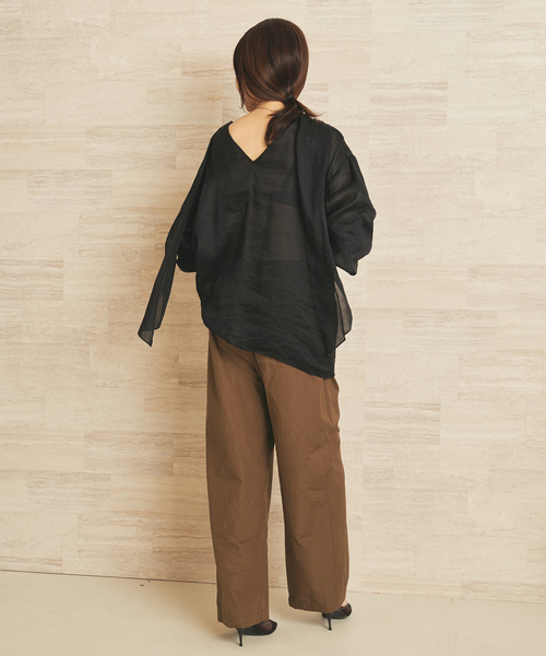 plage（プラージュ） ブラウス シャツ Tie sheer ブラウス レディース 