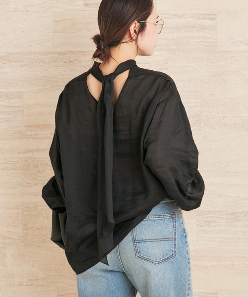 plage（プラージュ） ブラウス シャツ Tie sheer ブラウス レディース 