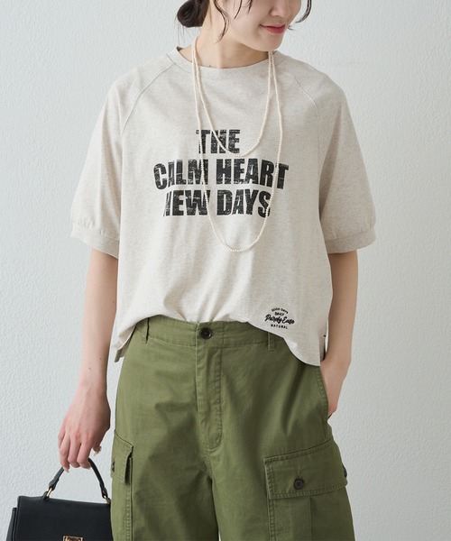 tシャツ 汗シミ防止加工ロゴプリントTシャツ レディースの画像