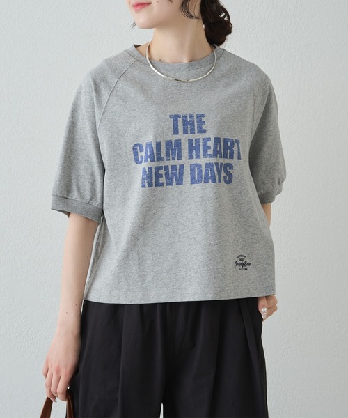 tシャツ 汗シミ防止加工ロゴプリントTシャツ レディースの画像