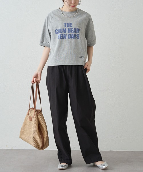 tシャツ 汗シミ防止加工ロゴプリントTシャツ レディースの画像