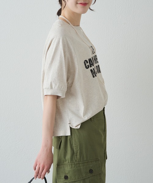 tシャツ 汗シミ防止加工ロゴプリントTシャツ レディースの画像