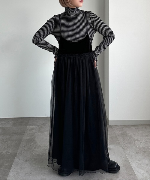 「apres jour mignon」 キャミソールワンピース X-LARGE ブラック レディース_画像3