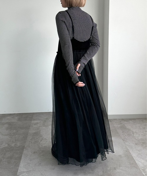 「apres jour mignon」 キャミソールワンピース X-LARGE ブラック レディース_画像4
