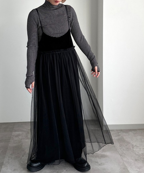 「apres jour mignon」 キャミソールワンピース X-LARGE ブラック レディース_画像5