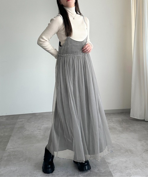 「apres jour mignon」 キャミソールワンピース X-LARGE ブラック レディース_画像6