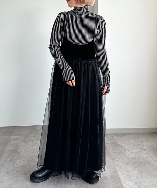 「apres jour mignon」 キャミソールワンピース X-LARGE ブラック レディース_画像8