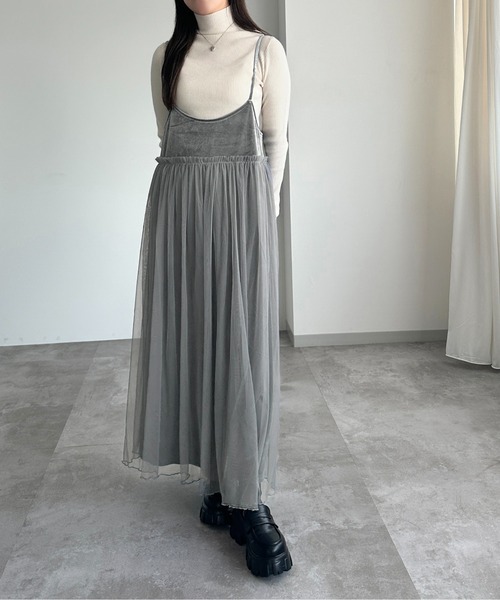 「apres jour mignon」 キャミソールワンピース X-LARGE ブラック レディース_画像9