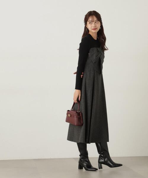 「PROPORTION BODY DRESSING」 ドッキングワンピース MEDIUM ブラック レディースの画像