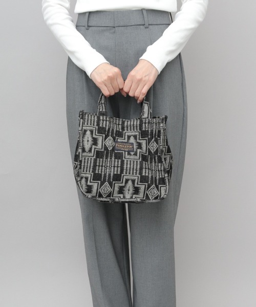 トートバッグ ネイティブ柄 ジャガード織りデニム ミニトートバッグ HARDING（ハーディング）柄 レディース メンズの画像