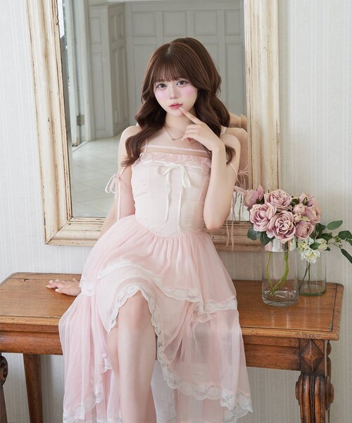 ワンピース 「Belle Charme」Chiffon Tiered Onepieceの画像