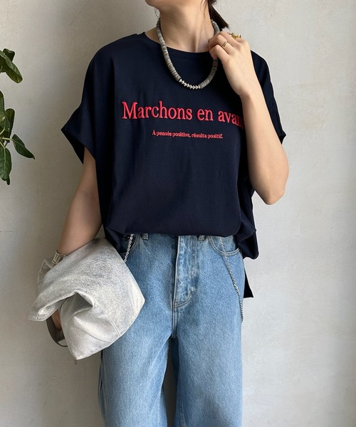 「DouDou」 半袖Tシャツ FREE ブラック レディース_画像9