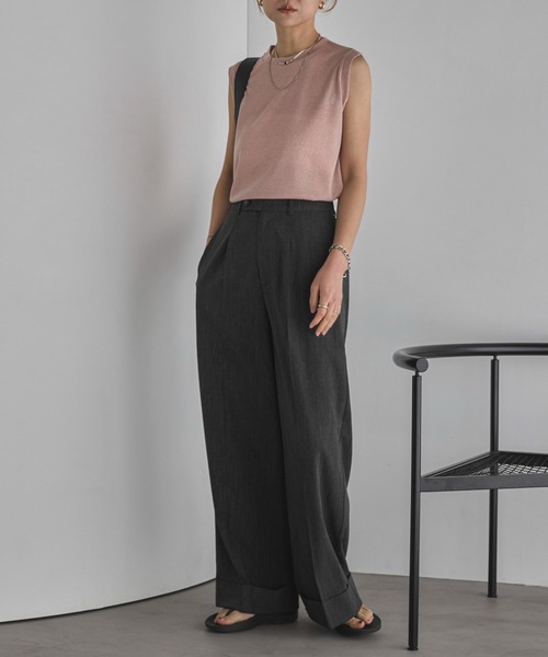 「feepur」 スラックス SMALL ブラウン レディース_画像9