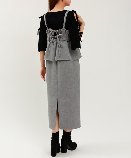 「ASTORIA ODIER」 キャミソールワンピース MEDIUM ライトグレー レディース_画像4
