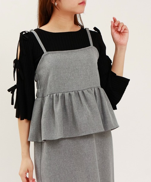 「ASTORIA ODIER」 キャミソールワンピース MEDIUM ライトグレー レディース_画像5