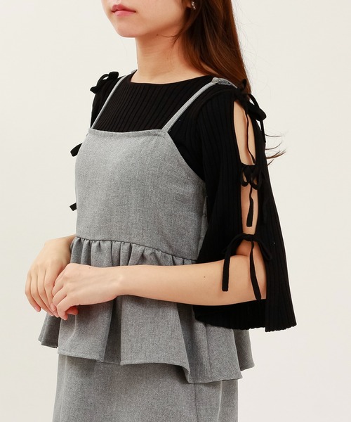 「ASTORIA ODIER」 キャミソールワンピース MEDIUM ライトグレー レディース_画像6