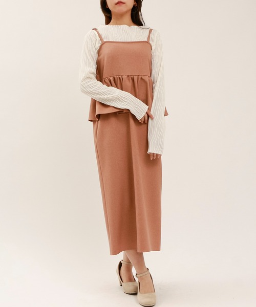 「ASTORIA ODIER」 キャミソールワンピース MEDIUM ライトグレー レディース_画像9