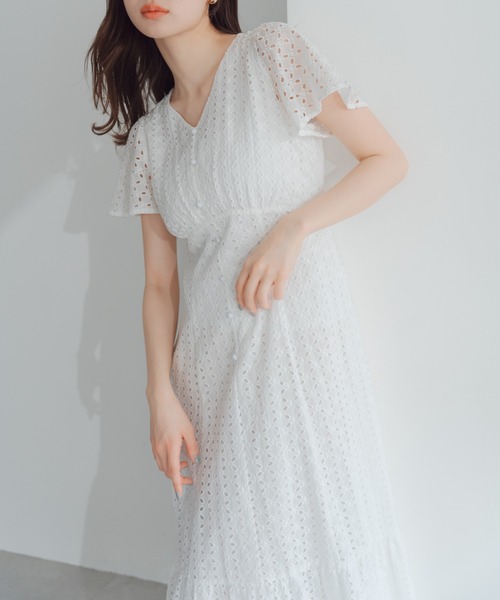 「MISCH MASCH」 半袖ワンピース S ホワイト レディース_画像2