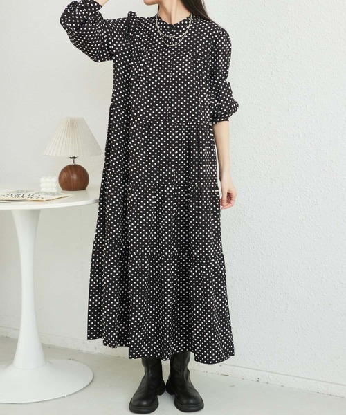 「MAISON DE THERESE」 長袖ワンピース M ブラック レディース_画像3