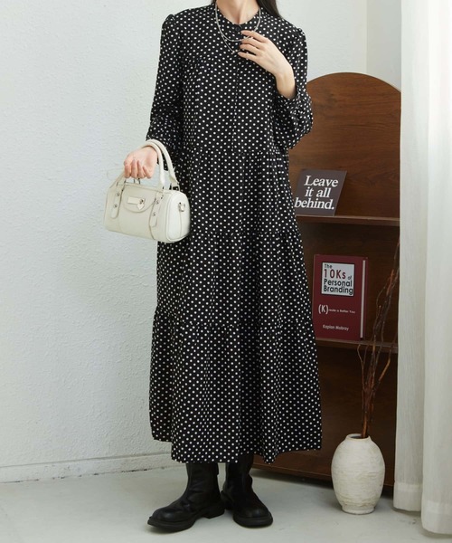 「MAISON DE THERESE」 長袖ワンピース M ブラック レディース_画像8