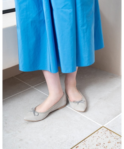 バレエシューズ パンプス ポインテッドトゥ フラット シープスエード