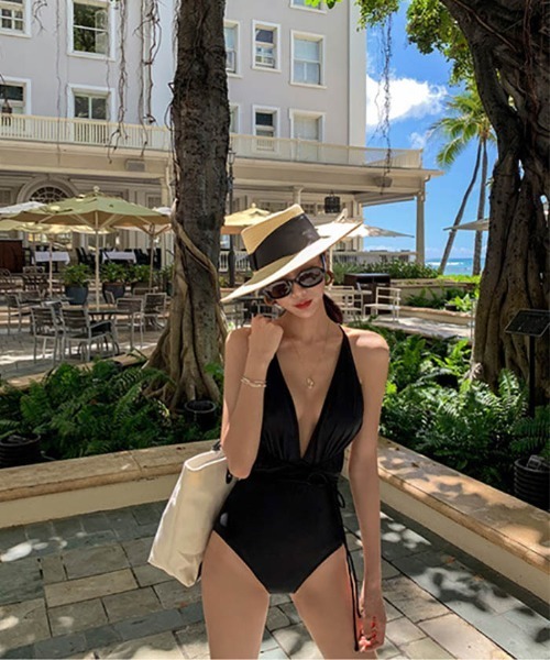 水着 大人シルエット 背中vカットデザイン2wayワンピーススイムウェア Zozotown Paypayモール店 通販 Paypayモール