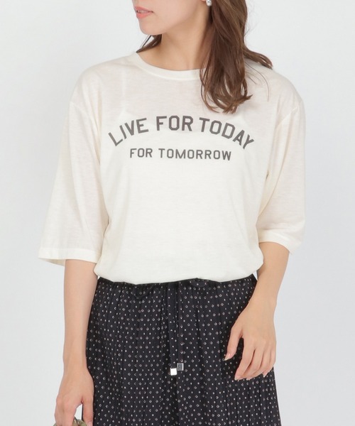 カジュアルＴシャツ ロゴプリント トップス Tシャツ シャツ 白シャツ 袖あり 半袖 5分袖 Uネック ラウンドネック スリム ストレート Iライン かわいい 楽天市場】ロゴTシャツ / 公式 CUBE SUGAR 綿麻 天竺 カットソー