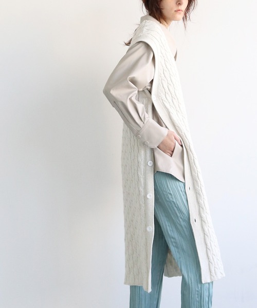 DRESSLAVE ニット セーター cable long＆leen knit vest