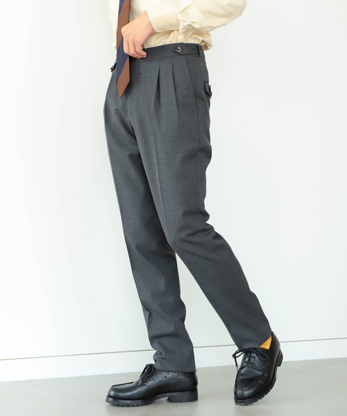 パンツ PT TORINO × BEAMS F 別注 サージ 2プリーツ ワイドサイドアジャスタースラックス