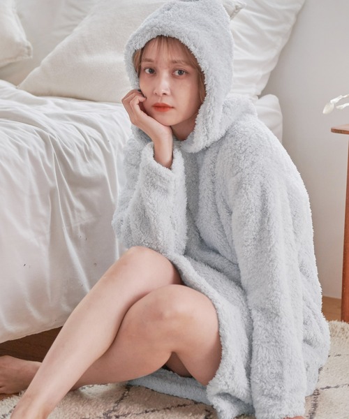 Dita（ディータ） パジャマ ルームウェア マカロンシャギーロング