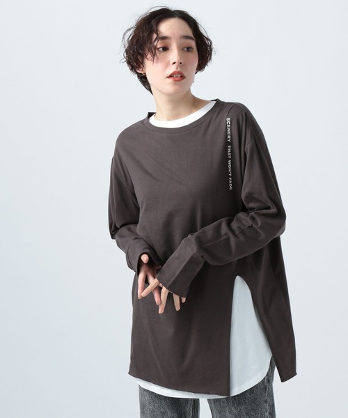 BAYFLOW（ベイフロー） tシャツ Tシャツ ハイスリットロゴロンT