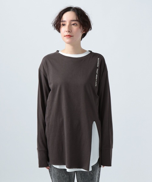 BAYFLOW（ベイフロー） tシャツ Tシャツ ハイスリットロゴロンT