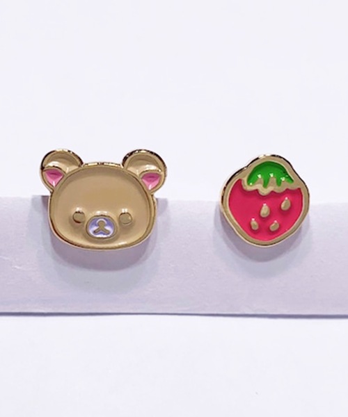 BUTTON＆CUFFLINKS ピアス ボタンアンドカフリンクス：リラックマ