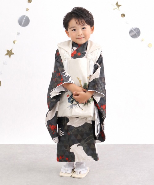 KYOETSU（京越） 着物 3歳 男の子 七五三 被布 着物 8点セット B