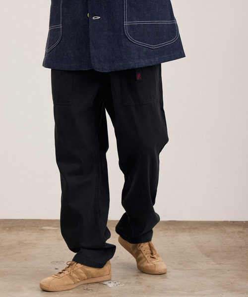 （g）グラム黒 ウエストゴム テーパードチノパン Gramicci（グラミチ） チノパン LOOSE TAPERED RIDGE PANT テーパード