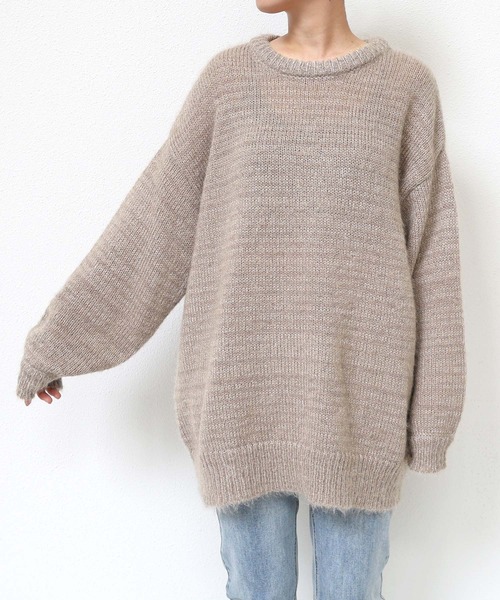 andme（アンドミー） ニット セーター ラメ混ボリュームニットトップス