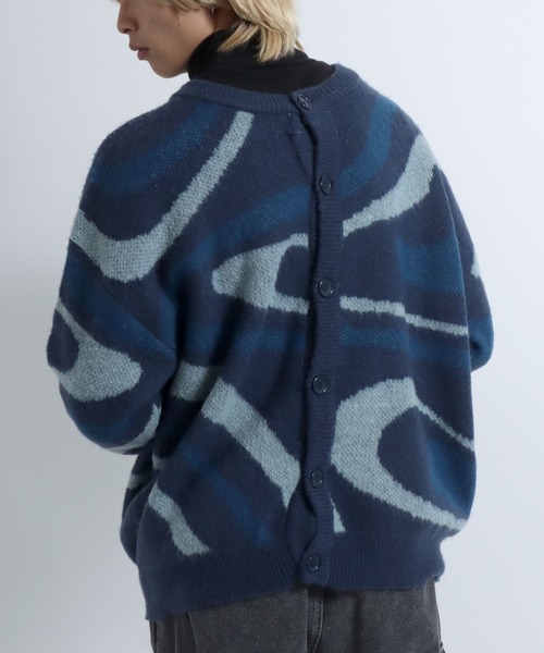 vivastudio / モヘア混カーディガン(厚手)/M/アクリル/GRY/総柄/IAVK-B1// vivastudio◇モヘア混カーディガン(厚手)/M/アクリル/GRY/総柄/IAVK-B1