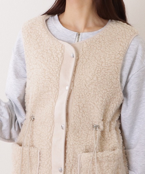 Lace Ladies（レースレディース） ベスト ジレ スナップ付き 中綿 ボア