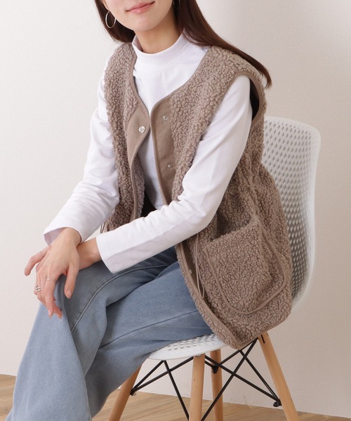 Lace Ladies（レースレディース） ベスト ジレ スナップ付き 中綿 ボア