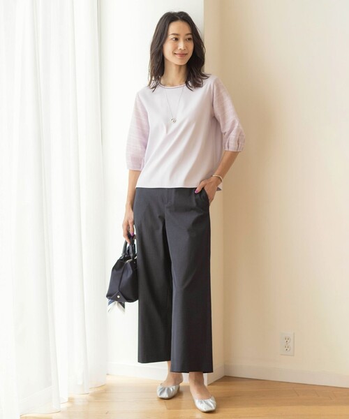 tシャツ 「WEB限定カラーあり」スムースジャージー 刺繍スリーブ カットソー レディース J.PRESS tシャツ 「WEB限定カラーあり」スムースジャージー 刺繍